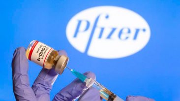 Primera dosis de vacuna Pfizer eficaz en 85%